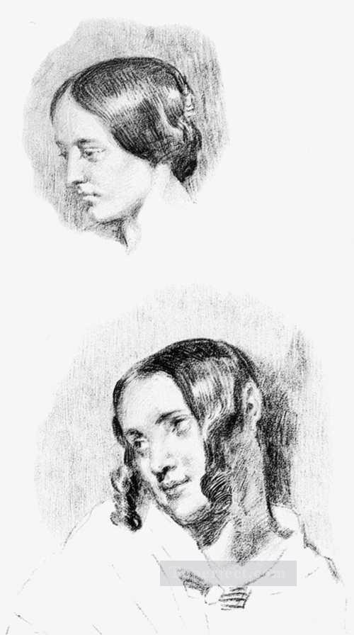 Study for Jenny Le Guillou and Josephine de Forget Romantic Eugene Delacroix Oil Paintings